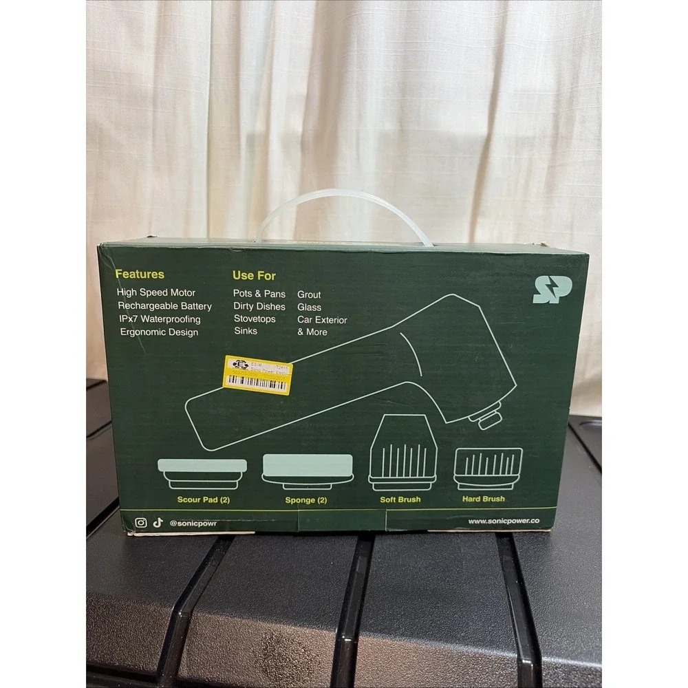 Sonic Power Electric Scrubber Cleaning Kit- Rechargeable USBC & Brand New In Box